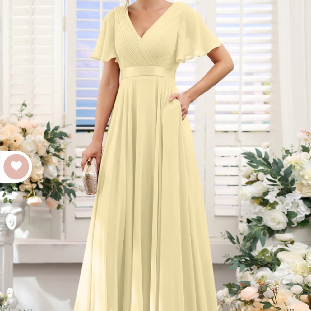 Lavetir Pale Yellow Bridesmaids Dress NWT